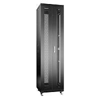 Cabeus ND-05C-47U60/120-BK Шкаф монтажный телекоммуникационный 19" напольный для распределительного и серверного оборудования 47U 600x1200x2277mm (ШхГхВ) передняя и задняя двойные перфорированные двери, ручки с замком, цвет черный (RAL 9004)