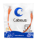 Cabeus PC-UTP-RJ45-Cat.6-0.3m-OR Патч-корд U/UTP, категория 6, 2xRJ45/8p8c, неэкранированный, оранжевый, PVC, 0.3м