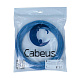 Cabeus UTP-4P-Cat.5e-SOLID-LSZH-BL-20 Кабель витая пара UTP (U/UTP), категория 5e, 4 пары (24 AWG), одножильный, синий, LSZH, нг(А)-HF, (20 м)