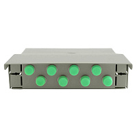 Cabeus FO-WL-8-FC/ST-m-T Кросс оптический настенный мини, до 8 портов FC(ST), ложемент - 1шт., серый