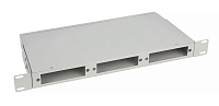 Cabeus FO-CS-19-3FP-GY Кросс бокс оптический 19" 1U на 3 адаптерные панели, цвет серый