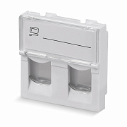 Cabeus FP-L-45-2M Вставка 45x45 (Mosaic) для 2 модулей формата Keystone Jack (арт.078610)