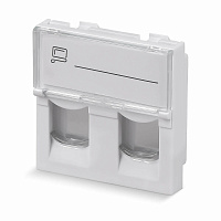 Cabeus FP-L-45-2M Вставка 45x45 (Mosaic) для 2 модулей формата Keystone Jack (арт.078610)