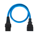 Шнур питания термостойкий с фиксатором IEC60320 C19 / IEC60320 C20, 16А, 250В (3×2,5), 0,5м, синий, R-16-Cord60-C19-C20-0.5-Blue