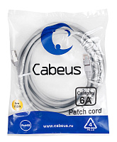 Cabeus PC-SSTP-RJ45-Cat.6a-5m-LSZH Патч-корд SSTP, категория 6a, 10G, S/FTP экранированный, LSZH, 5 м, серый