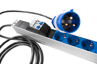 Верт блок розеток Rem-32, 1×32A, 2 авт, инд, 20S, 1420мм, шнур 3м IEC309, R-32-20S-A-I-1420-3-2P