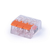 Cabeus MX-413 Клемма соединительная универсальная 3-х проводная с рычагом 0,14-2,5/4,0 (10шт) (WAGO 221-413)