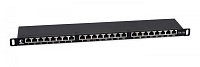 Cabeus PLHD-24-Cat.6a-SH-Dual-0,5U Патч-панель высокой плотности 19" (0,5U), 24 порта RJ-45, категория 6а, полностью экранированная, Dual IDC