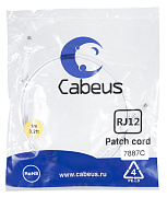 Cabeus PC-TEL-RJ12-1m Патч-корд 6p4c телефонный, 1 м, белый