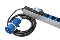 Верт блок розеток Rem-2MC, монит, измер, 1×32А, авт, 24S, 1820мм, шнур 3м IEC309, R-2MC3-32-24S-A-MI-1820-3-2P