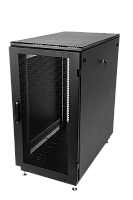 Шкаф серверный напольный 30U (600 × 1000) дверь перфорированная 2 шт., чёрный, ШТК-М-30.6.10-44АА-9005