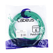 Cabeus PC-UTP-RJ45-Cat.6-5m-GN-LSZH Патч-корд U/UTP, категория 6, 2xRJ45/8p8c, неэкранированный, зеленый, LSZH, 5м
