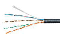 Cabeus UTP-4P-Cat.5e-SOLID-LSZH-BK-50 Кабель витая пара UTP (U/UTP), категория 5e, 4 пары (24 AWG), одножильный, черный, LSZH, нг(А)-HF, (50 м)
