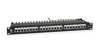 Патч-панель 19"(1U), 24 порта RJ-45 полностью экранированная, категория 5e, Dual IDC