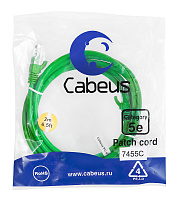 Cabeus PC-UTP-RJ45-Cat.5e-2m-GN Патч-корд UTP, категория 5е, 2 м, неэкранированный, зеленый
