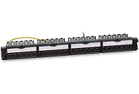Cabeus PL-24-KJ-RJ45-Cat.6a-SH-180T Патч-панель 19" (1U), 24 порта RJ-45, категория 6a, полностью экранированная, с задним кабельным организатором, безинструментный монтаж (арт.033573)