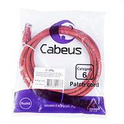 Cabeus PC-UTP-RJ45-Cat.6-3m-RD-LSZH Патч-корд U/UTP, категория 6, 2xRJ45/8p8c, неэкранированный, красный, LSZH, 3м
