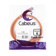 Cabeus PC-UTP-RJ45-Cat.6-1.5m-OR-LSZH Патч-корд U/UTP, категория 6, 2xRJ45/8p8c, неэкранированный, оранжевый, LSZH, 1.5м