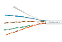 Cabeus UTP-4P-Cat.5e-SOLID-LSZH-GY-50 Кабель витая пара UTP (U/UTP), категория 5e, 4 пары (24 AWG), одножильный, серый, LSZH, нг(А)-HF, (50 м)