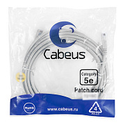 Cabeus PC-UTP-RJ45-Cat.5e-7m Патч-корд U/UTP, категория 5е, 2xRJ45/8p8c, неэкранированный, серый, PVC, 7м