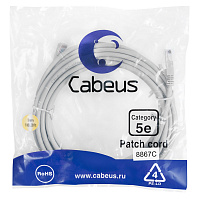 Cabeus PC-UTP-RJ45-Cat.5e-7m-LSZH Патч-корд U/UTP, категория 5е, 2xRJ45/8p8c, неэкранированный, серый, LSZH, 7м